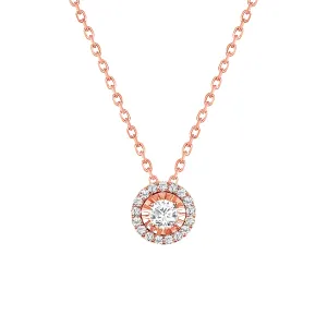Halo Round Diamond Necklace