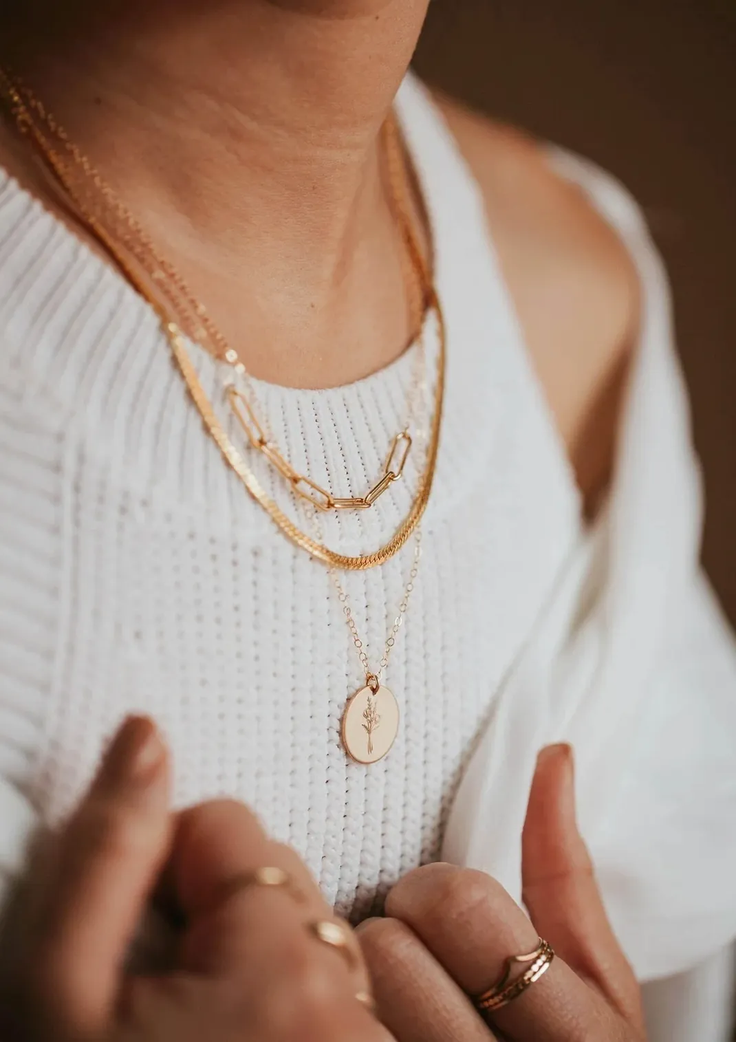 hello adorn 6 linked necklace | 14kt gold fill   sterling silver