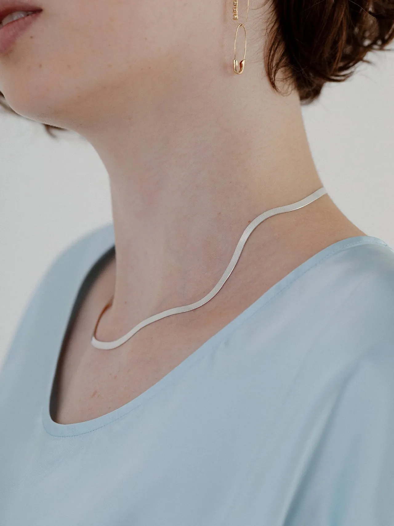 Herringbone Necklace in Sterling Silver