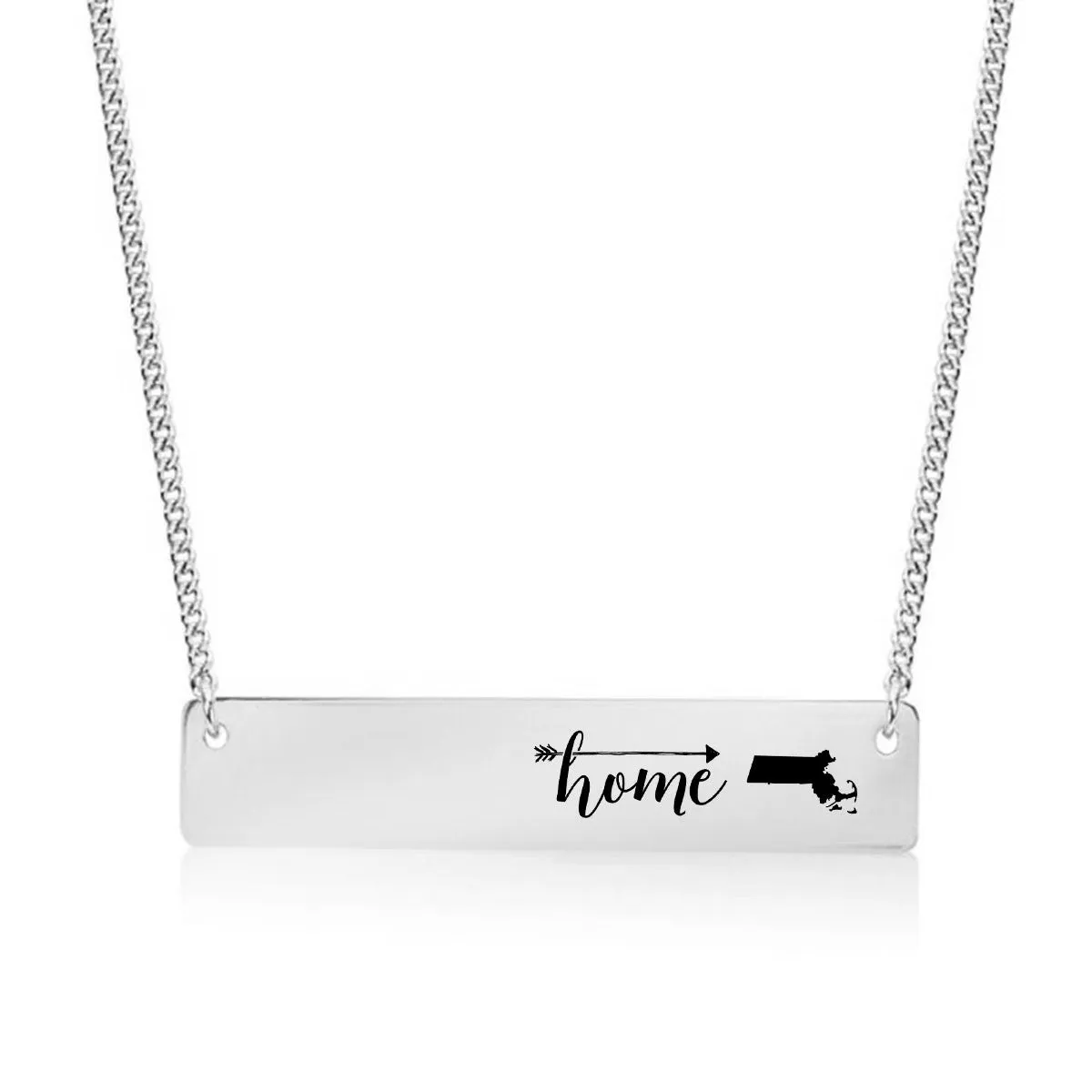 Home Sweet Home Gold / Silver Bar Necklace - Select Your Home State!