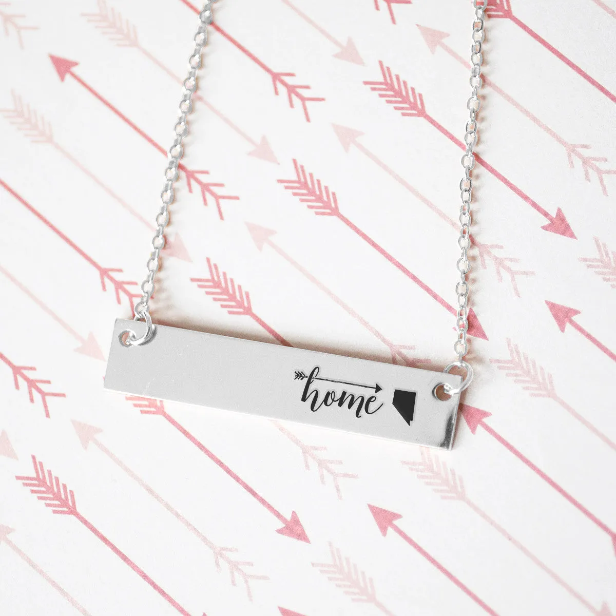 Home Sweet Home Gold / Silver Bar Necklace - Select Your Home State!