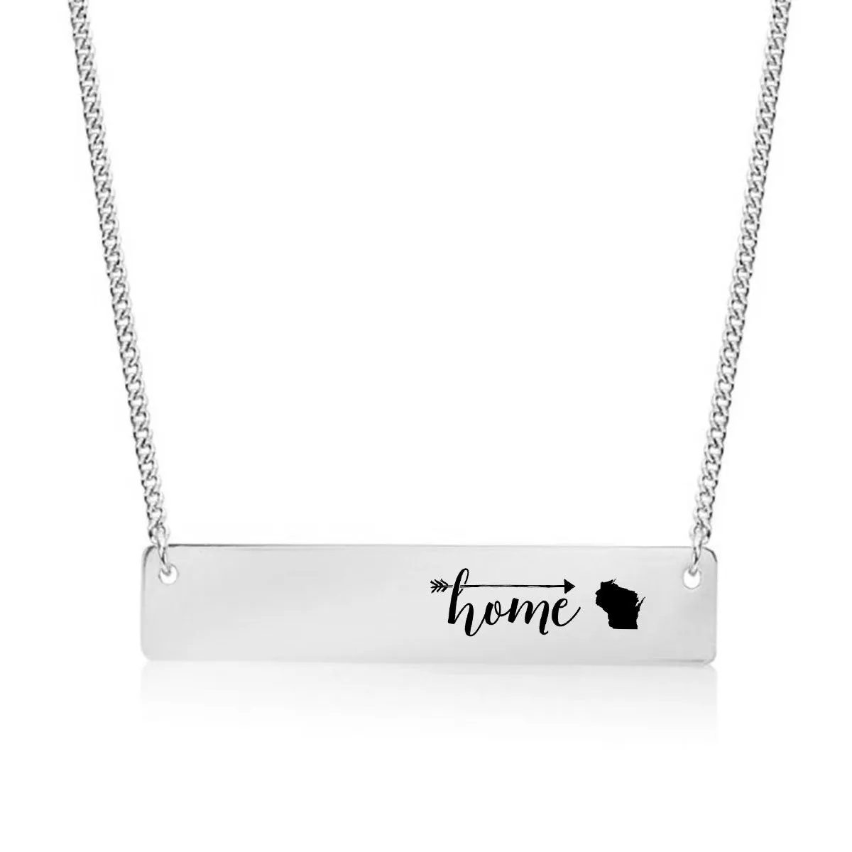 Home Sweet Home Gold / Silver Bar Necklace - Select Your Home State!