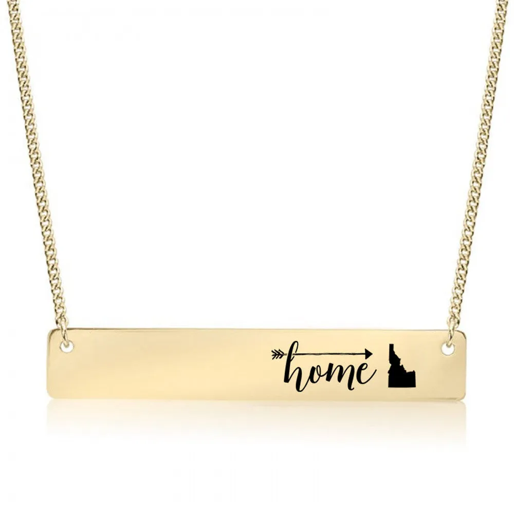 Home Sweet Home Gold / Silver Bar Necklace - Select Your Home State!