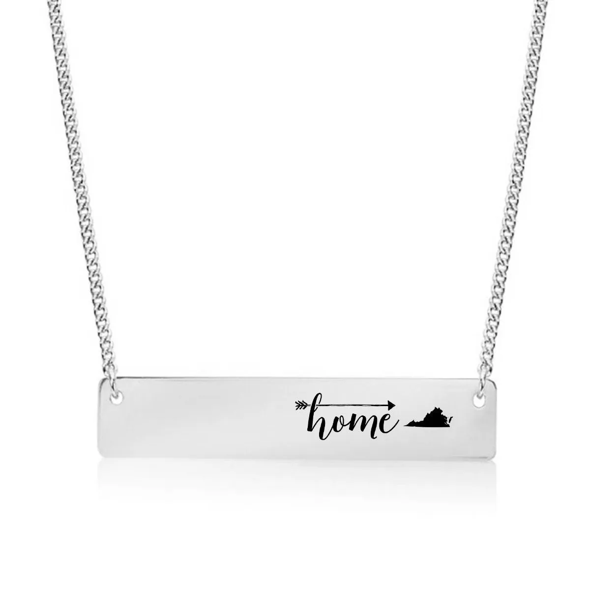 Home Sweet Home Gold / Silver Bar Necklace - Select Your Home State!