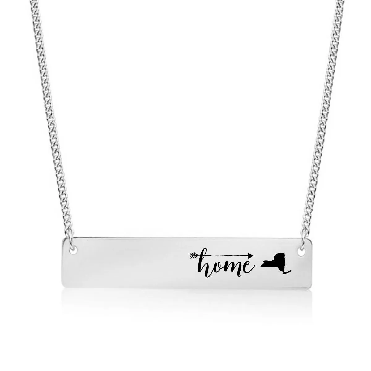 Home Sweet Home Gold / Silver Bar Necklace - Select Your Home State!