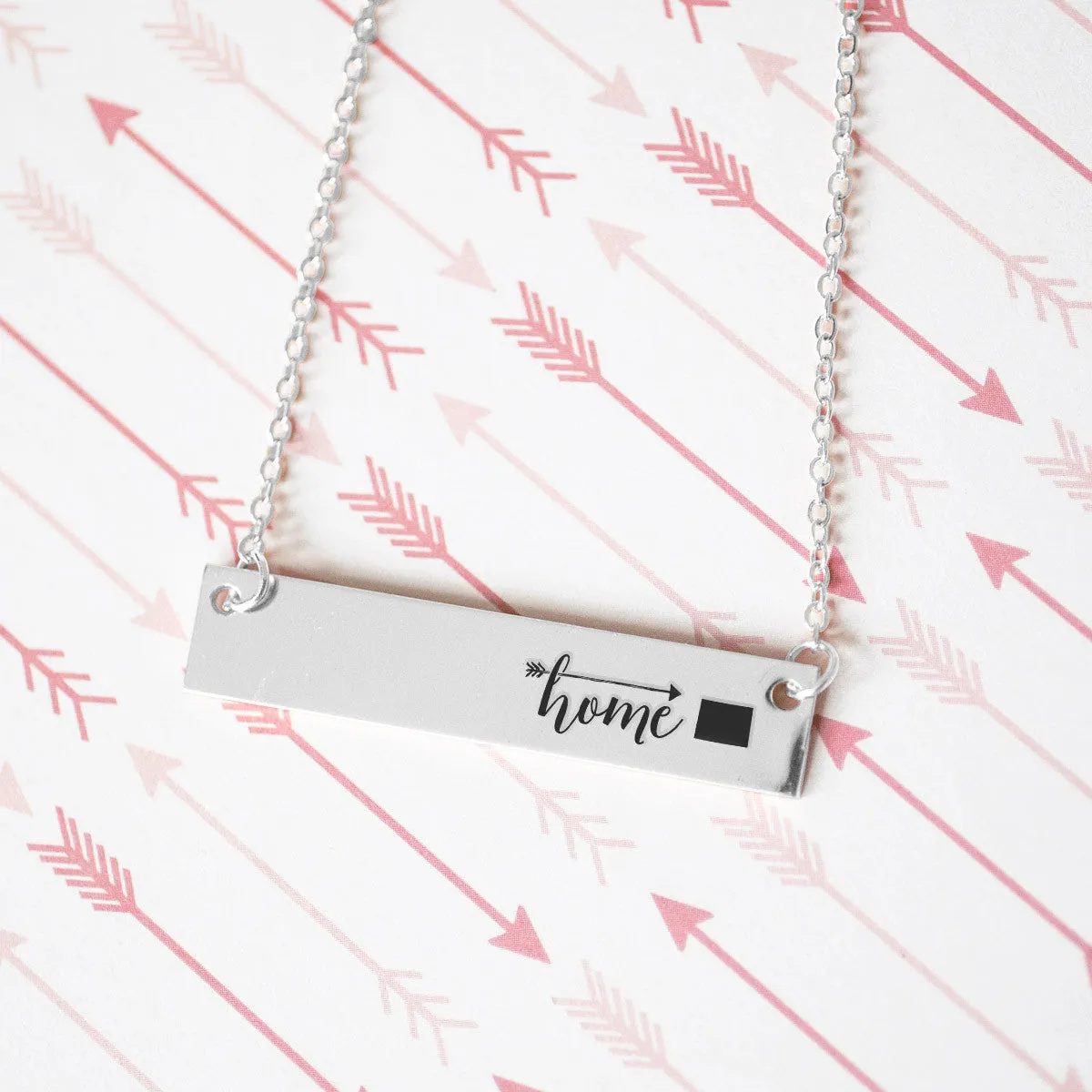 Home Sweet Home Gold / Silver Bar Necklace - Select Your Home State!