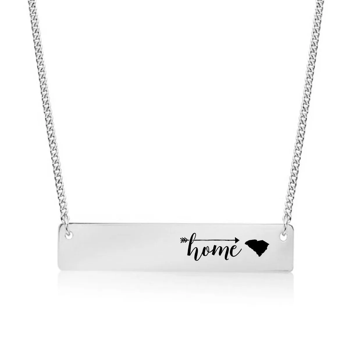 Home Sweet Home Gold / Silver Bar Necklace - Select Your Home State!