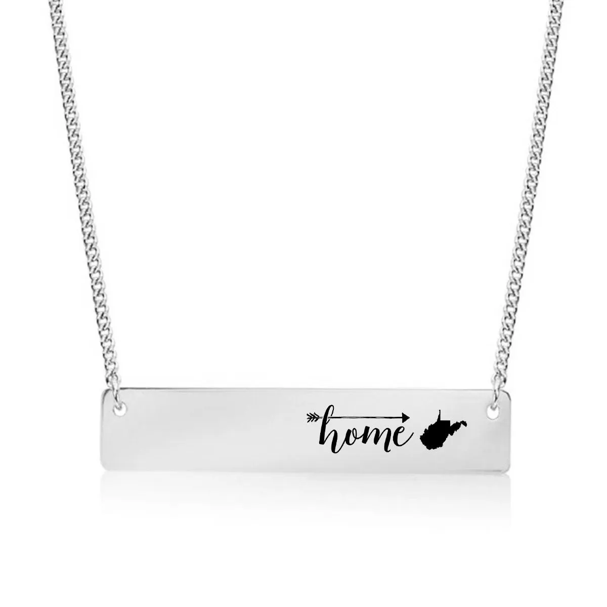 Home Sweet Home Gold / Silver Bar Necklace - Select Your Home State!