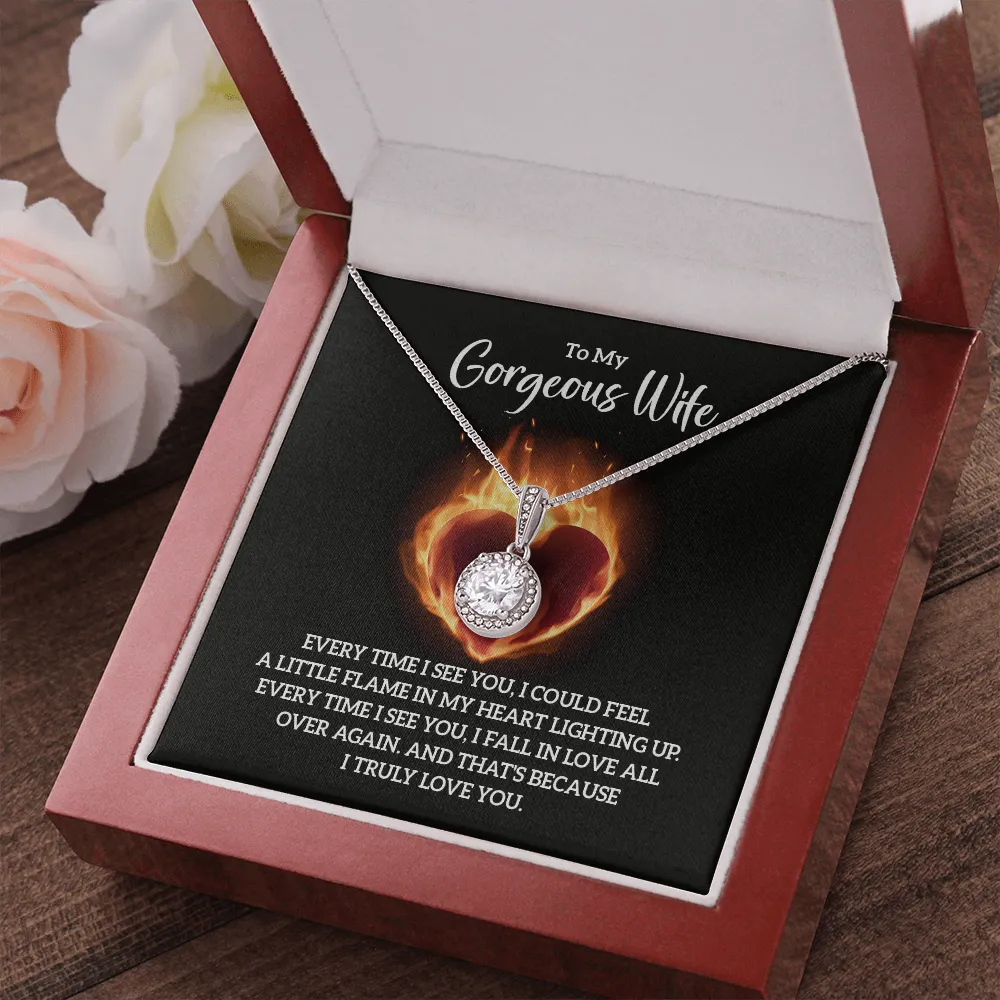 I could feel a little flame in my heart-Eternal Hope Necklace for Wife
