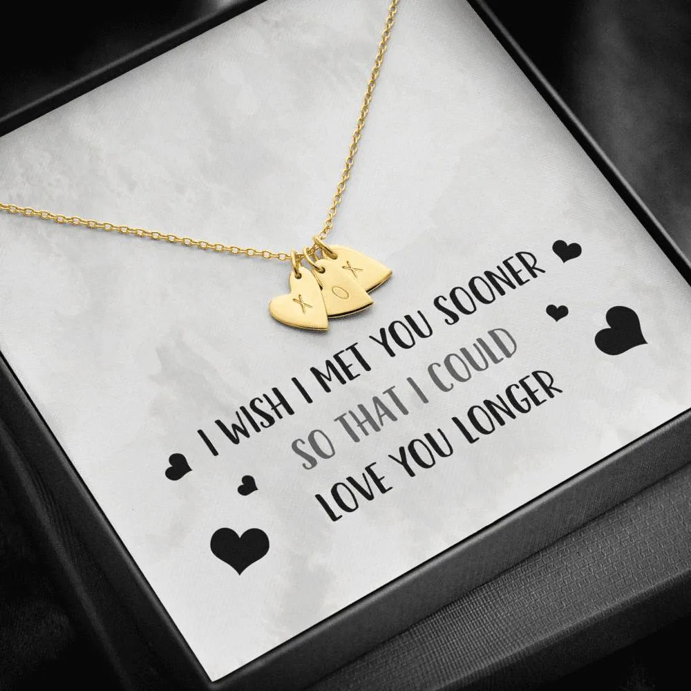 I Wish I Met You Sooner Heart Charm Necklace