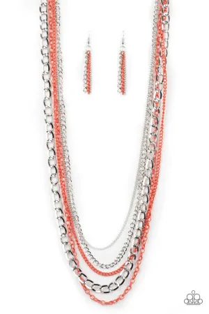 Industrial Vibrance Orange Necklace