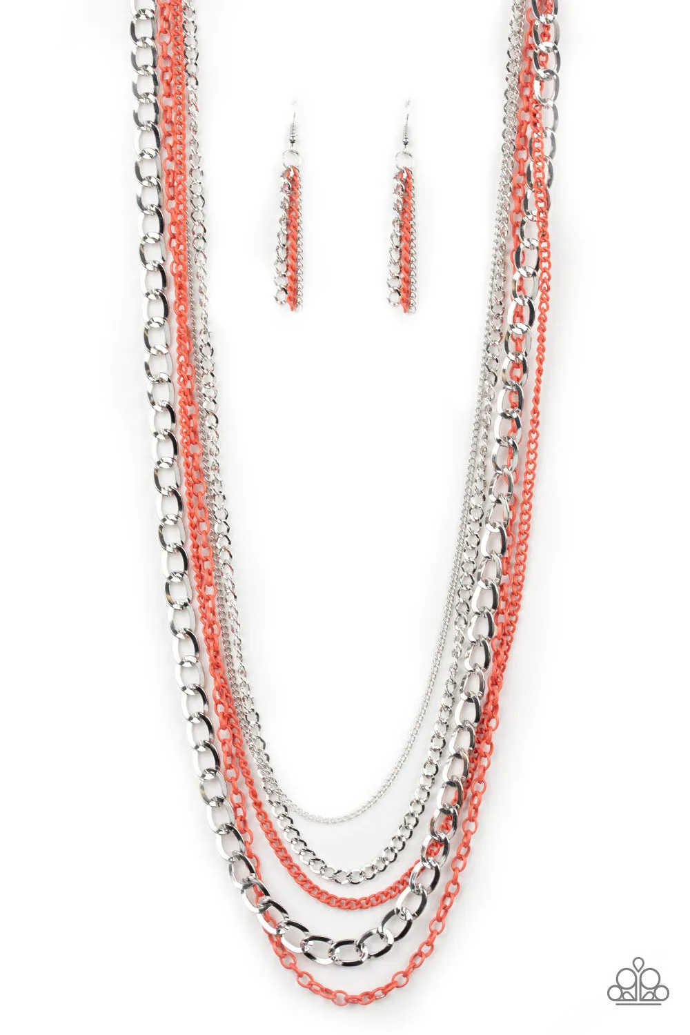 Industrial Vibrance Orange Necklace