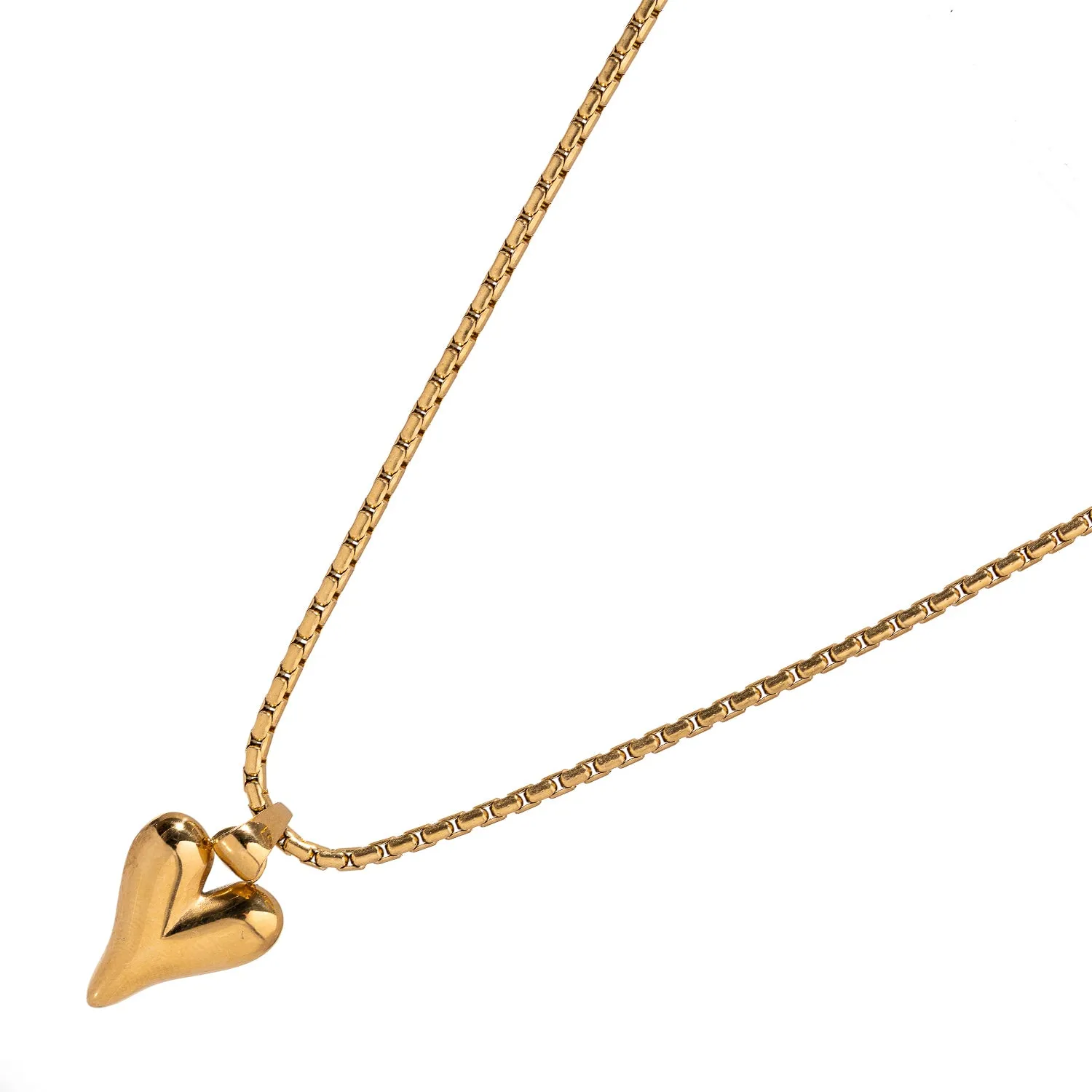 Infinite Love Heart Pendant Gold Statement Necklace