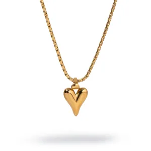 Infinite Love Heart Pendant Gold Statement Necklace