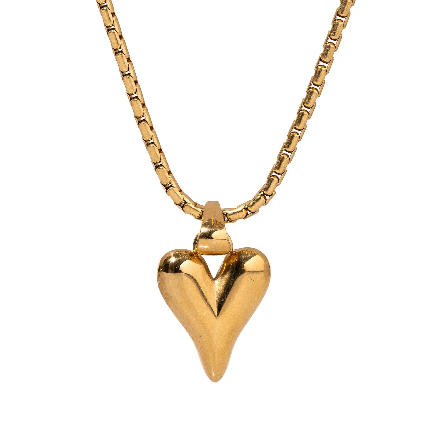 Infinite Love Heart Pendant Gold Statement Necklace