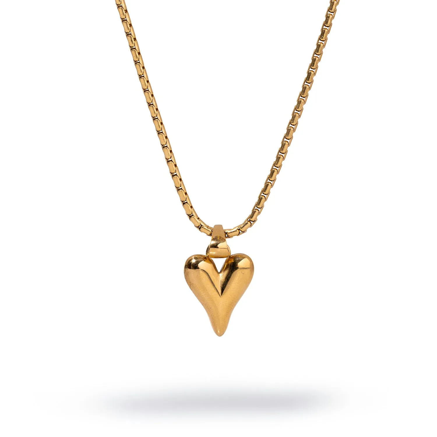 Infinite Love Heart Pendant Gold Statement Necklace