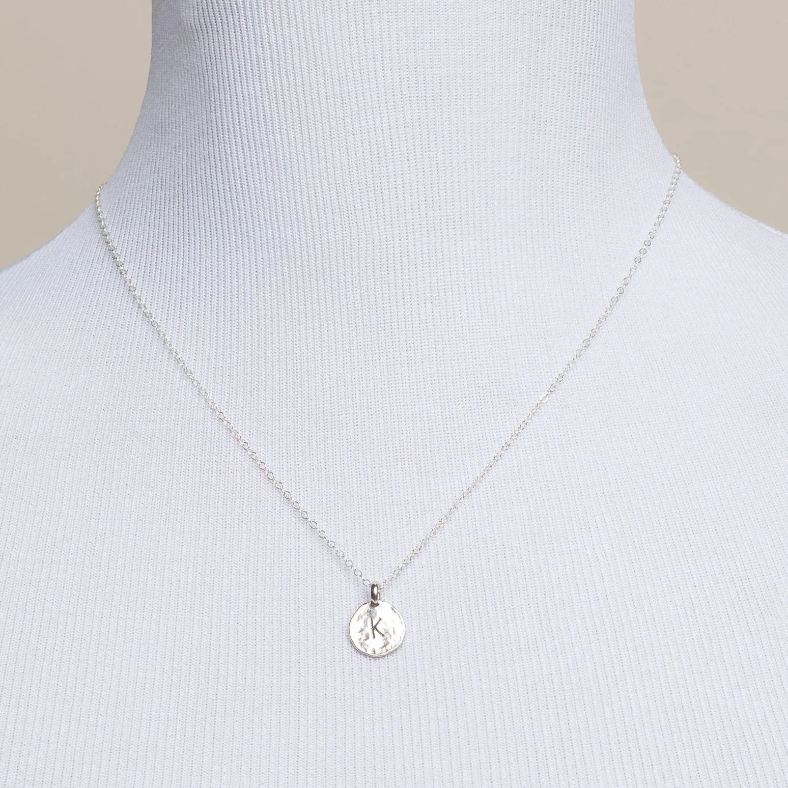 Initial Charm Necklace in Silver