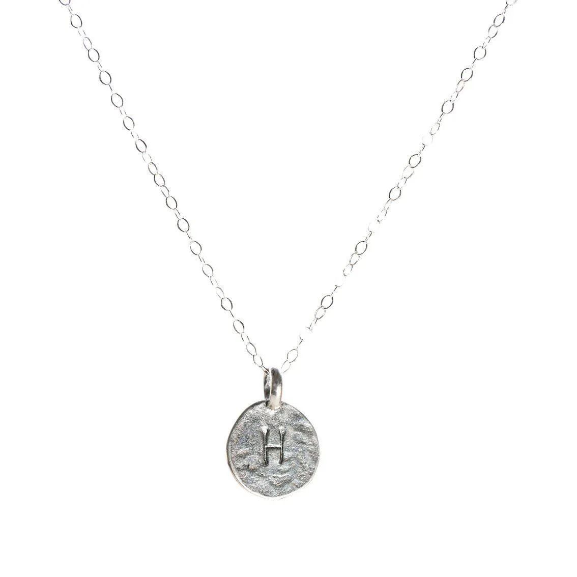 Initial Charm Necklace in Silver