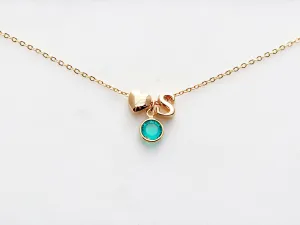 Initial Necklace with Star / Heart / Flower