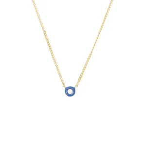 Iris Blue Enamel Diamond Necklace