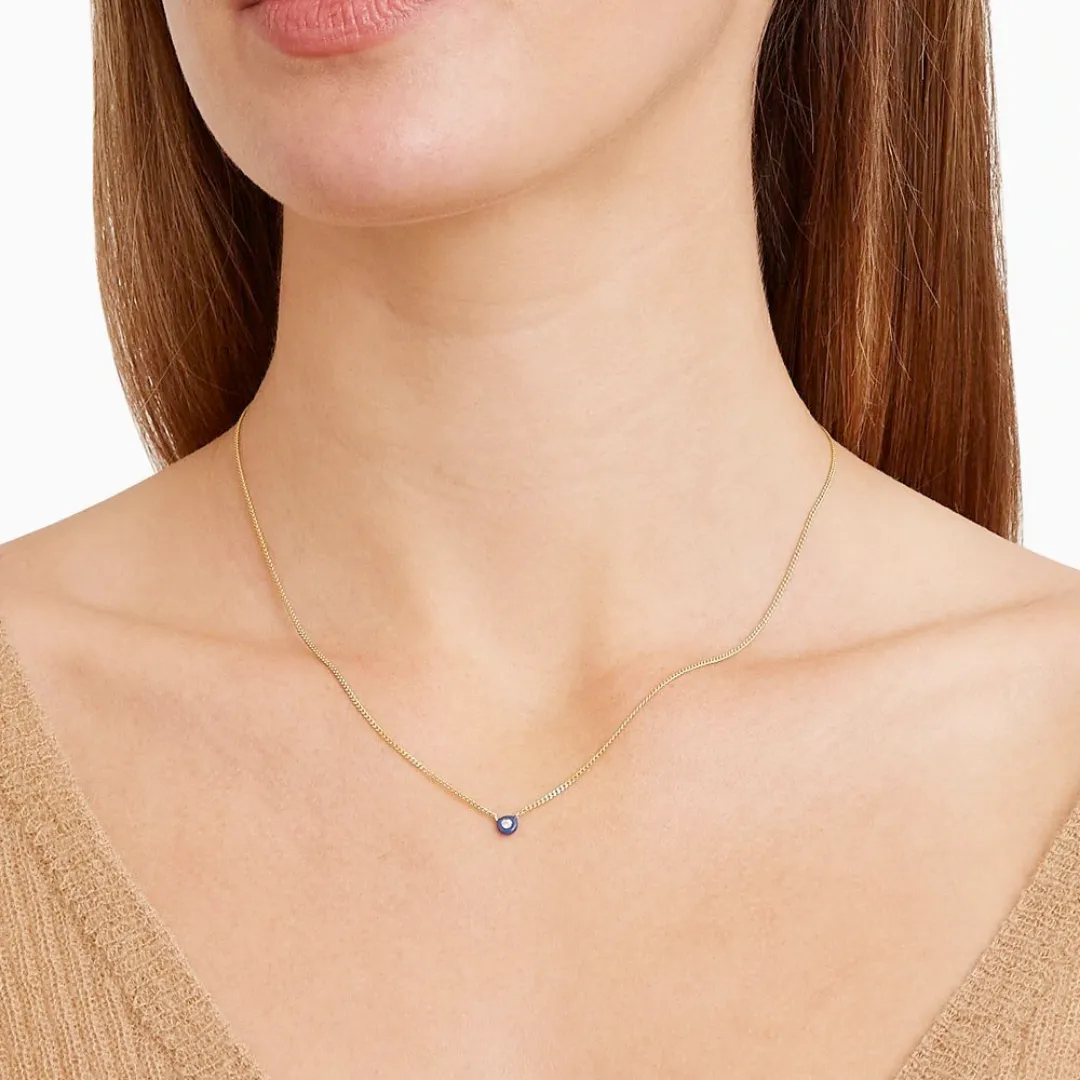 Iris Blue Enamel Diamond Necklace