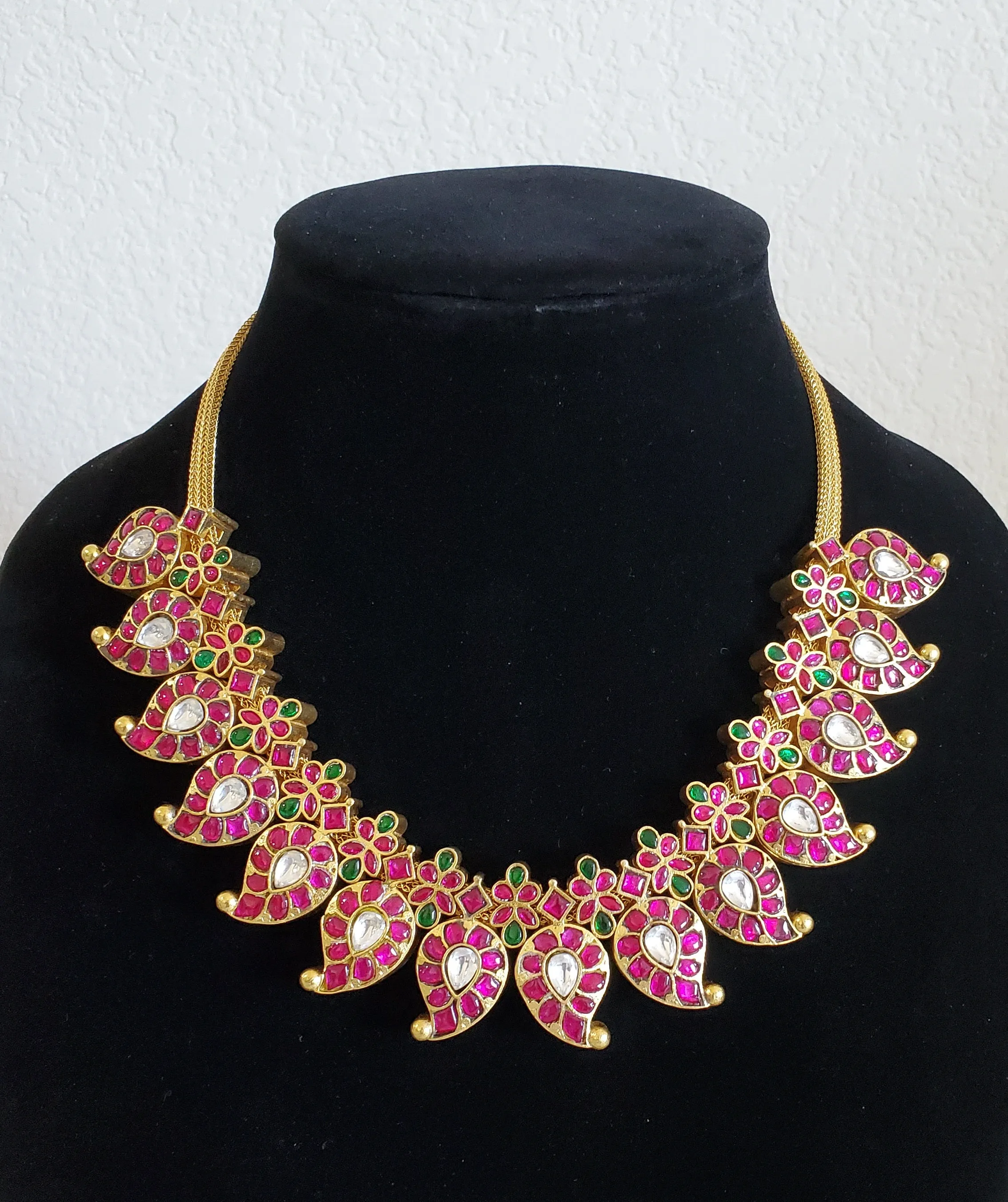 Jadau Kundan Reversible Mid Length Mango Necklace