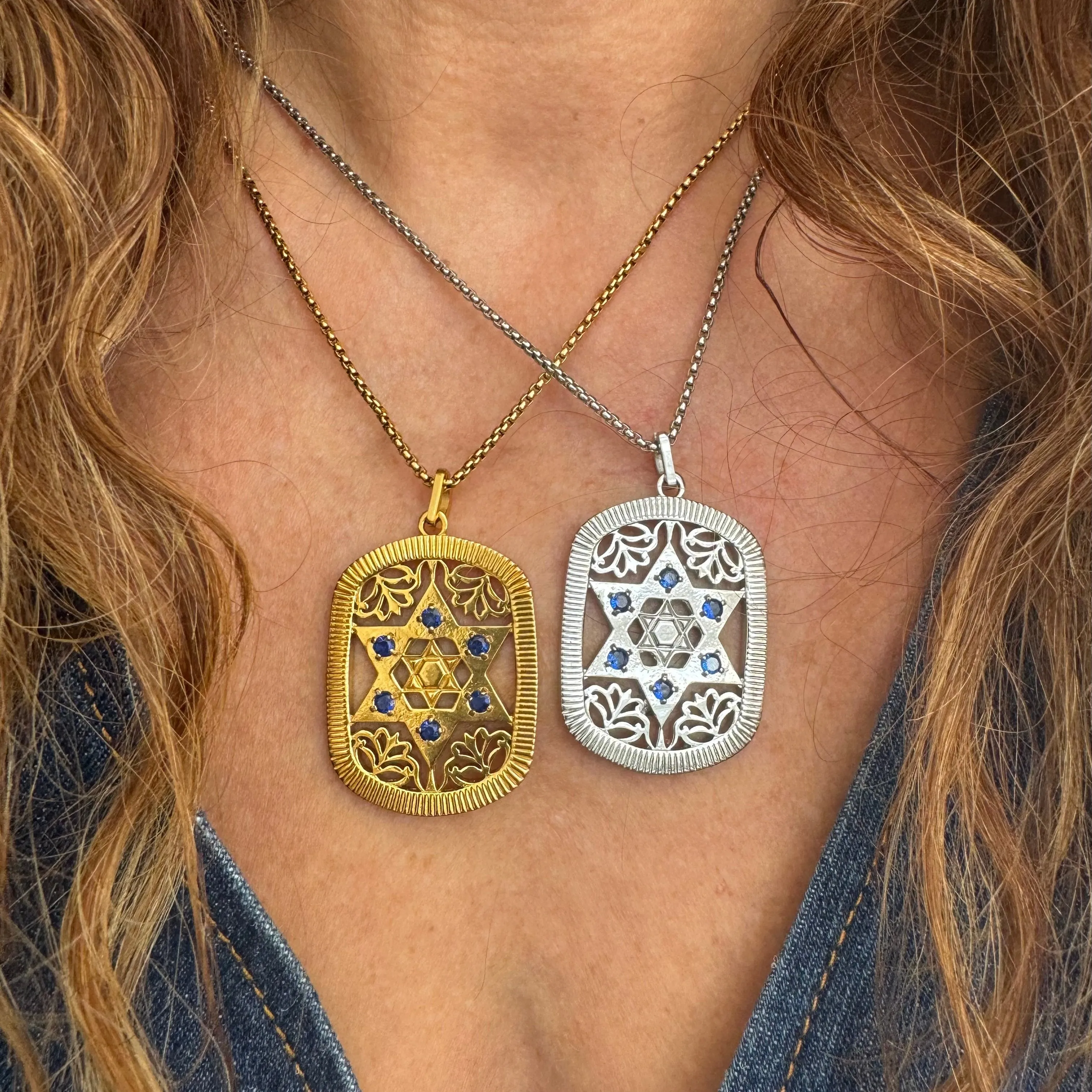 Jaime Star of David Dog Tag Pendant Necklace