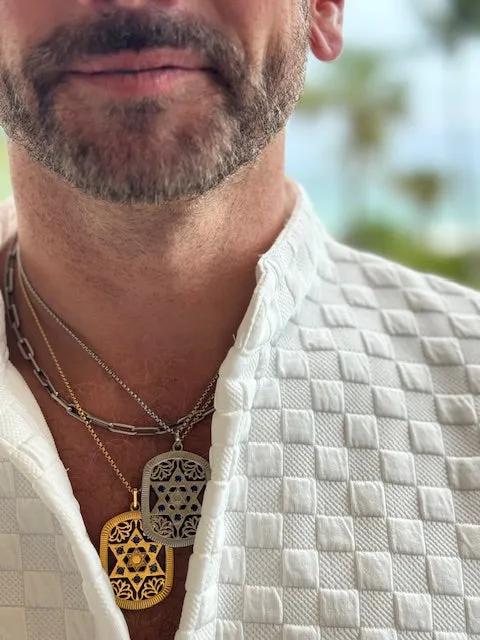 Jaime Star of David Dog Tag Pendant Necklace