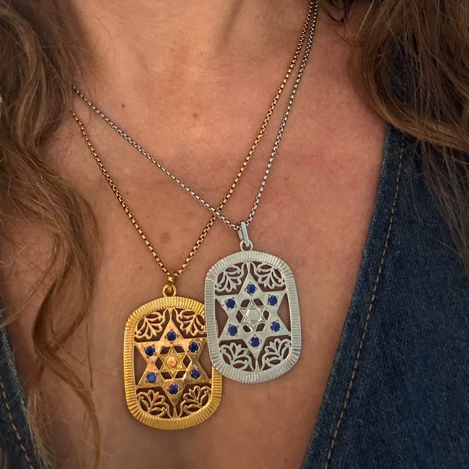 Jaime Star of David Dog Tag Pendant Necklace