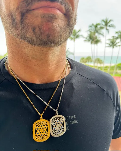 Jaime Star of David Dog Tag Pendant Necklace