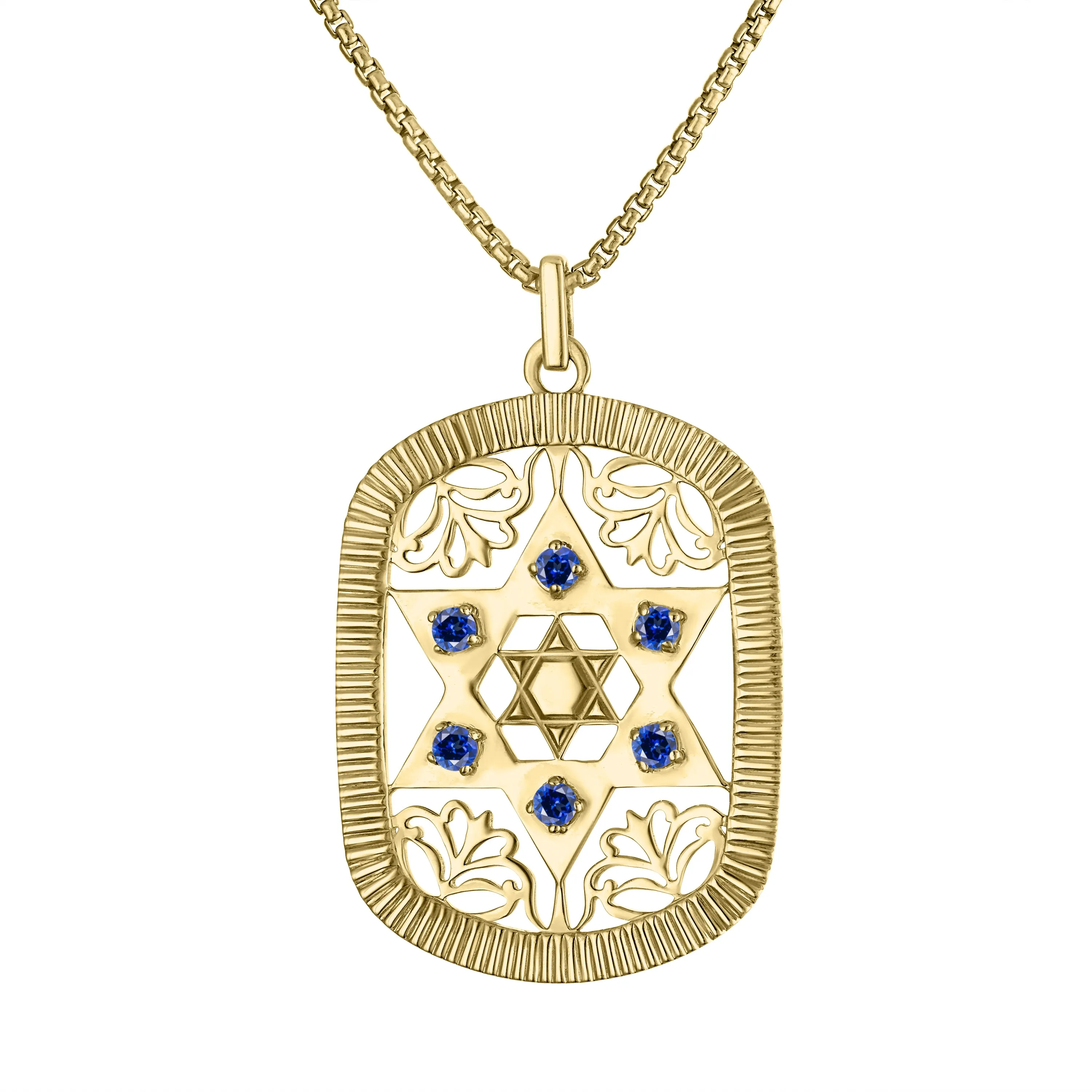 Jaime Star of David Dog Tag Pendant Necklace