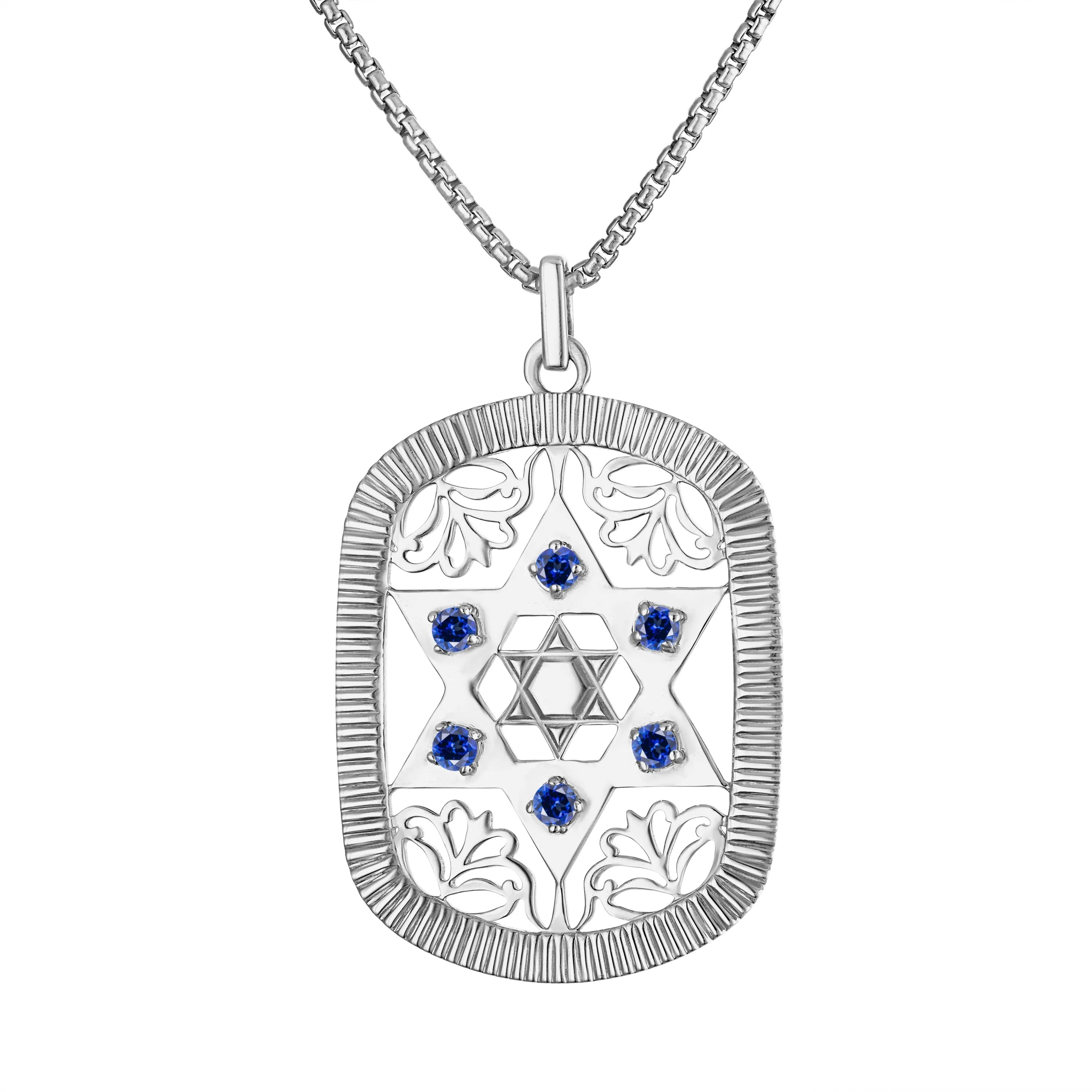 Jaime Star of David Dog Tag Pendant Necklace