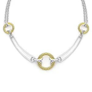 Jardin Necklace - Two Tone Gold   Silver