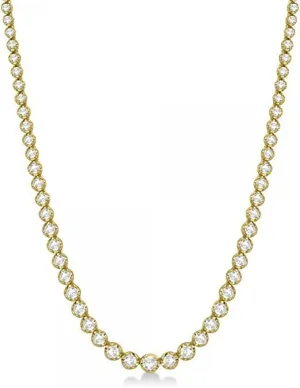 JewelMore 3.00ct. t.w. Graduated Diamond Tennis Necklace in 14kt Yellow Gold 17