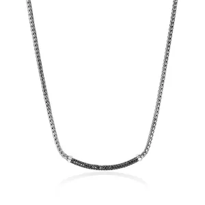 John Hardy Treated Black Sapphire Essential Pavé Bar Necklace in Sterling Silver