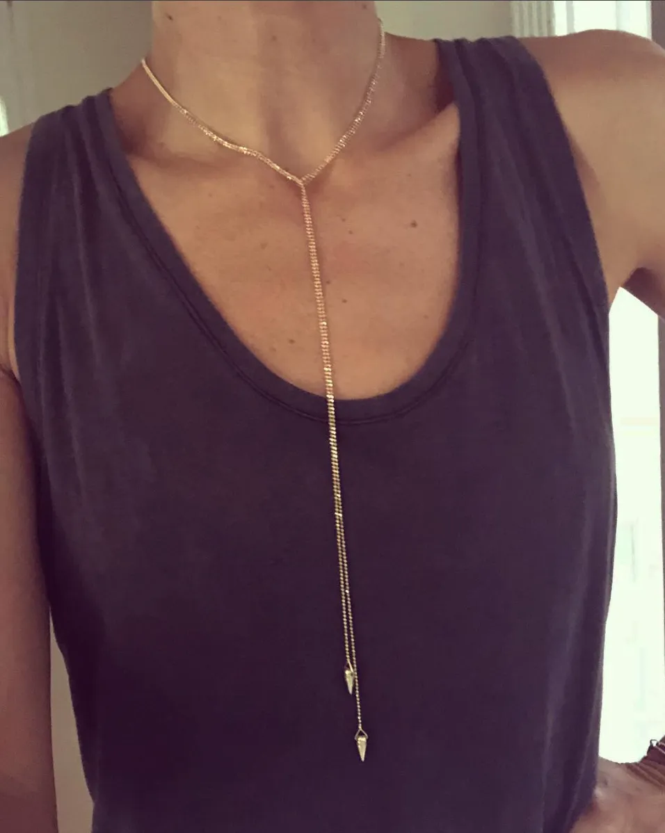 Knotted Gold Spike Necklace - Gold
