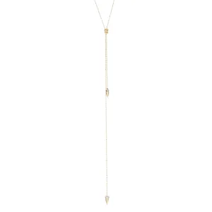 Knotted Gold Spike Necklace - Gold