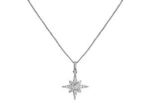 Ladies Diamond North Star Pendant Necklace