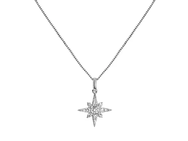 Ladies Diamond North Star Pendant Necklace