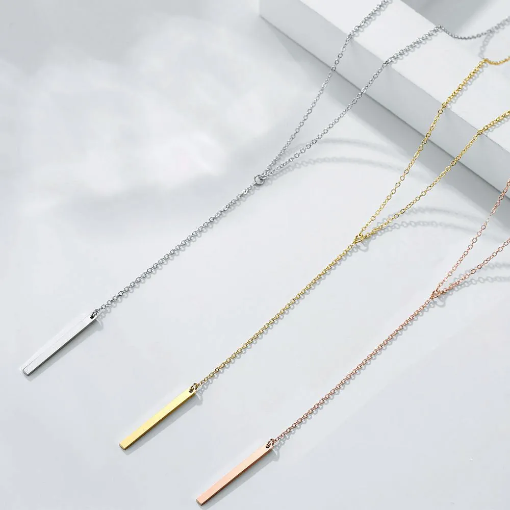 Lariat Y Necklace with Bar Drop Delicate Jewelry