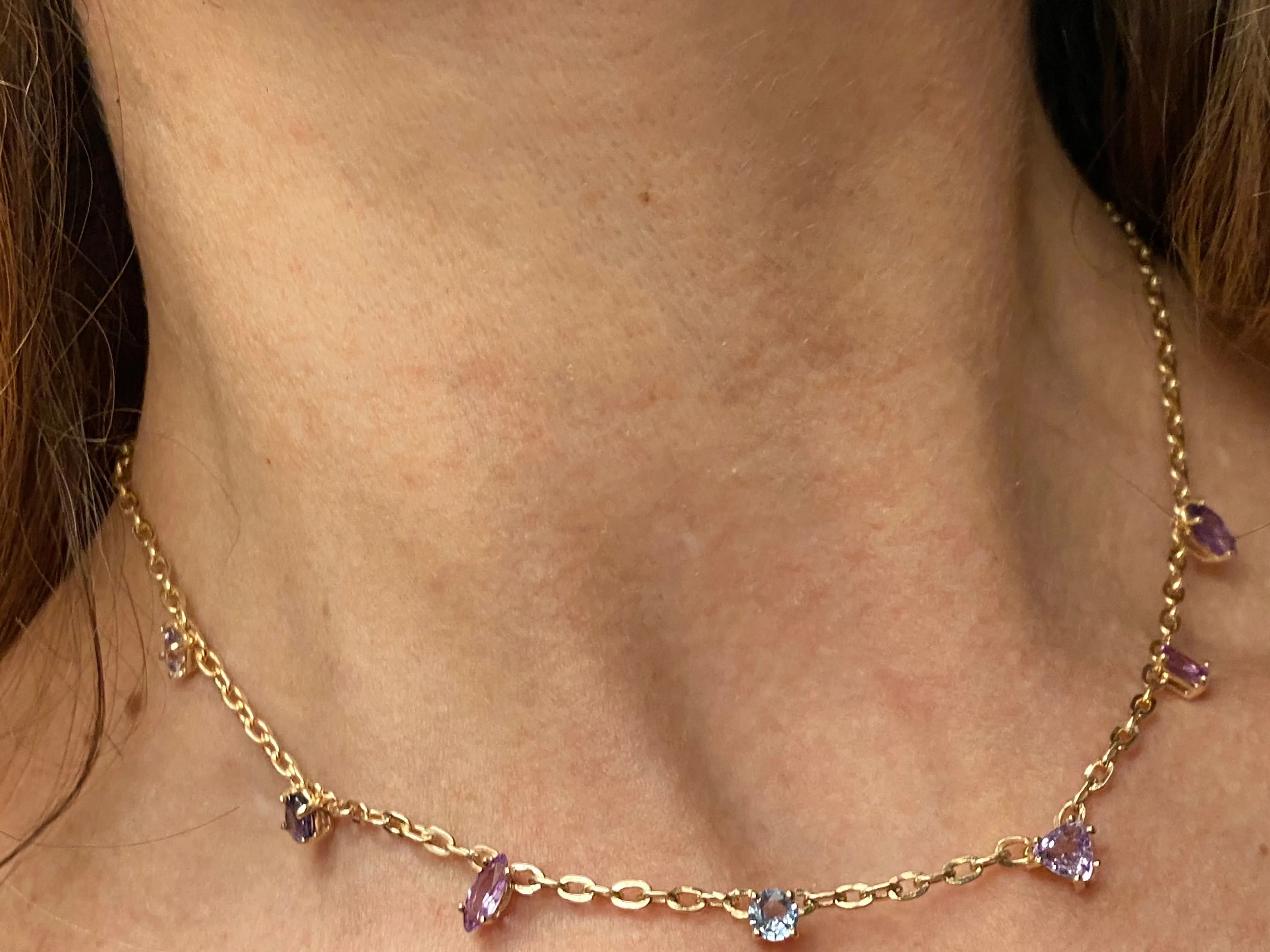 Lilac Sapphire forcefield necklace - 7 Gem
