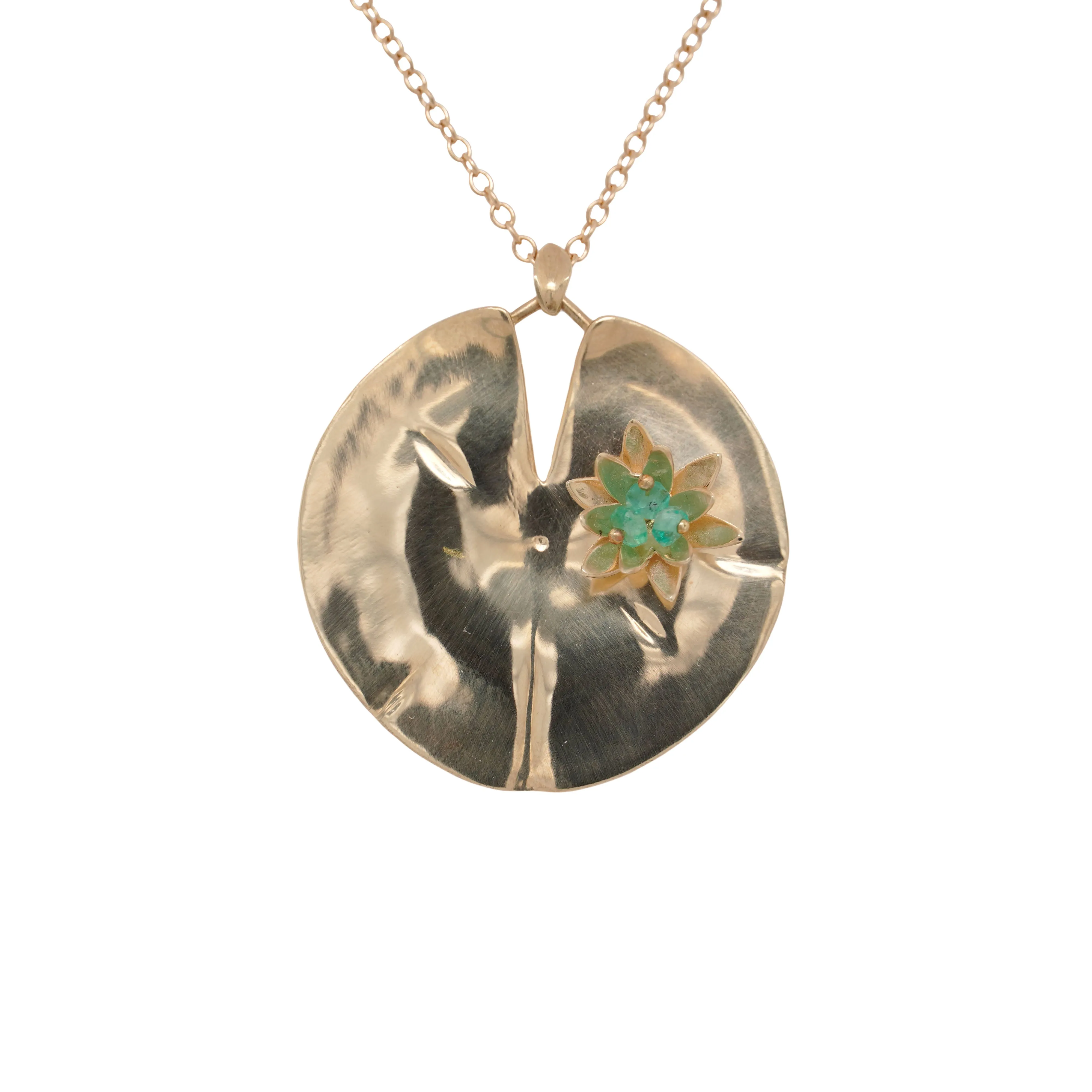 Lily Pad with Emerald Necklace