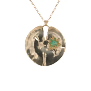 Lily Pad with Emerald Necklace