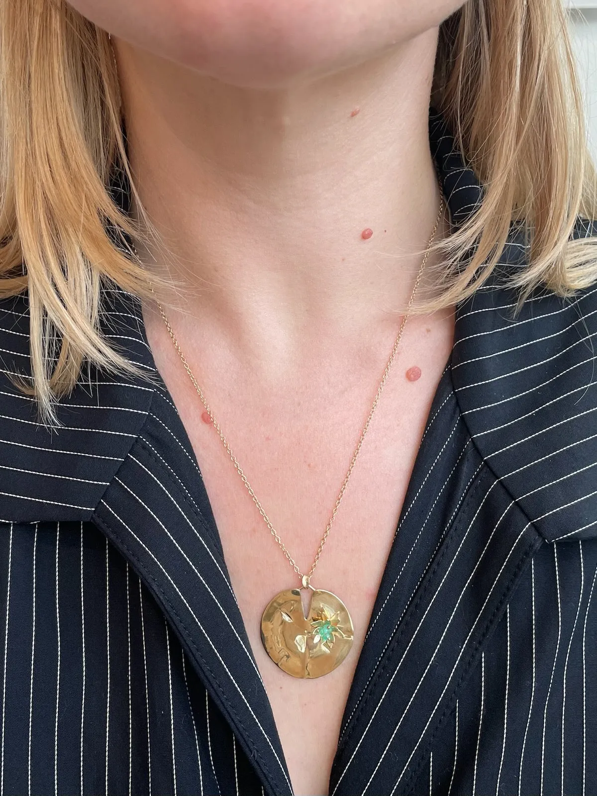 Lily Pad with Emerald Necklace