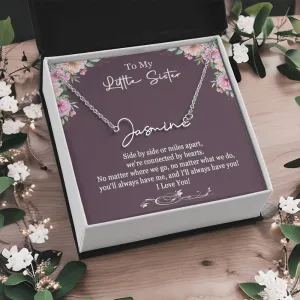 Little Sister Necklace Gift, Sister Gifts, Little Sister Birthday Gift, Gift for Little Sister, Sister Name Necklace, Christmas Gifts