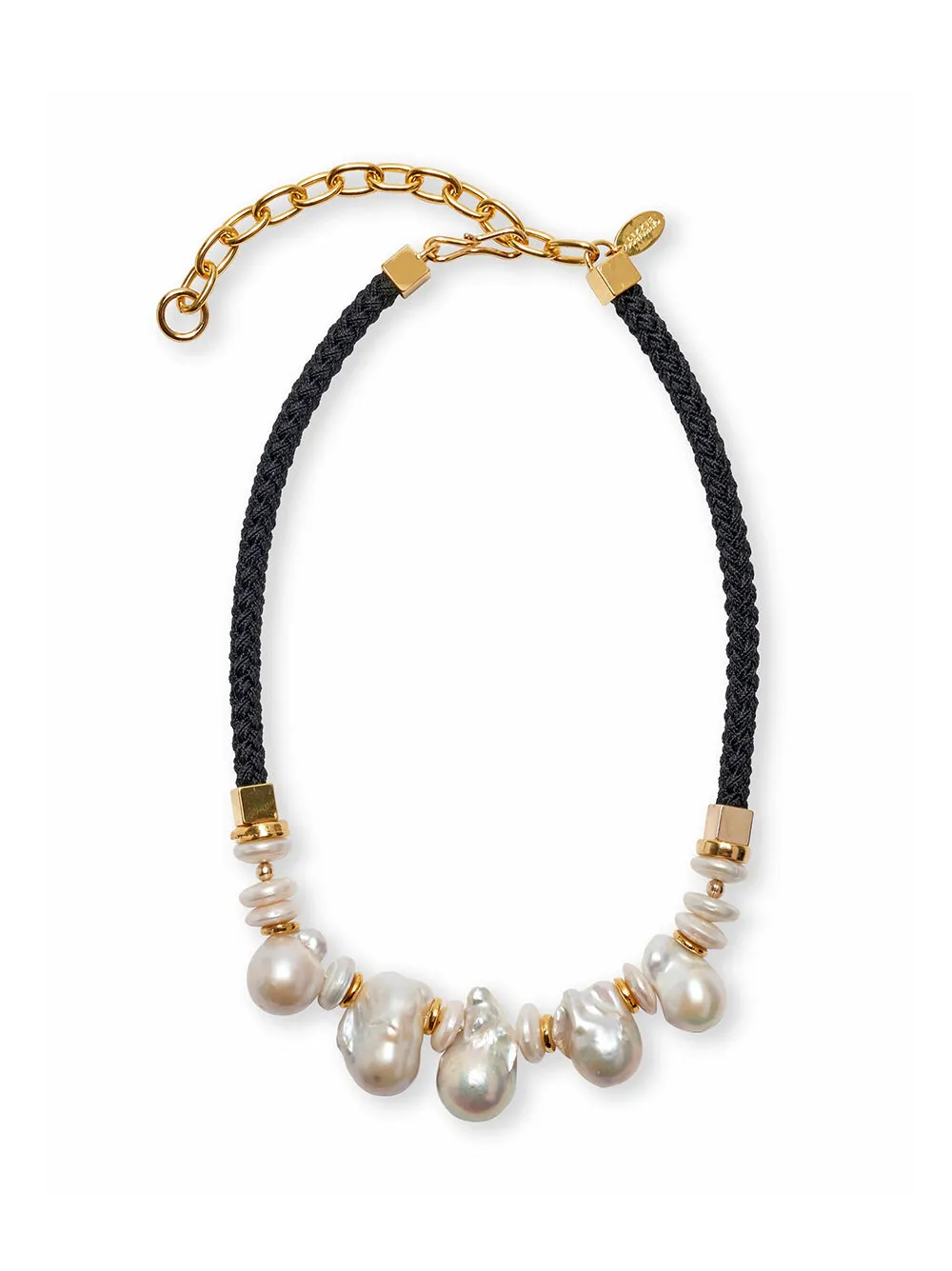 Lizzie Fortunato Plaza Pearl Collar in Black