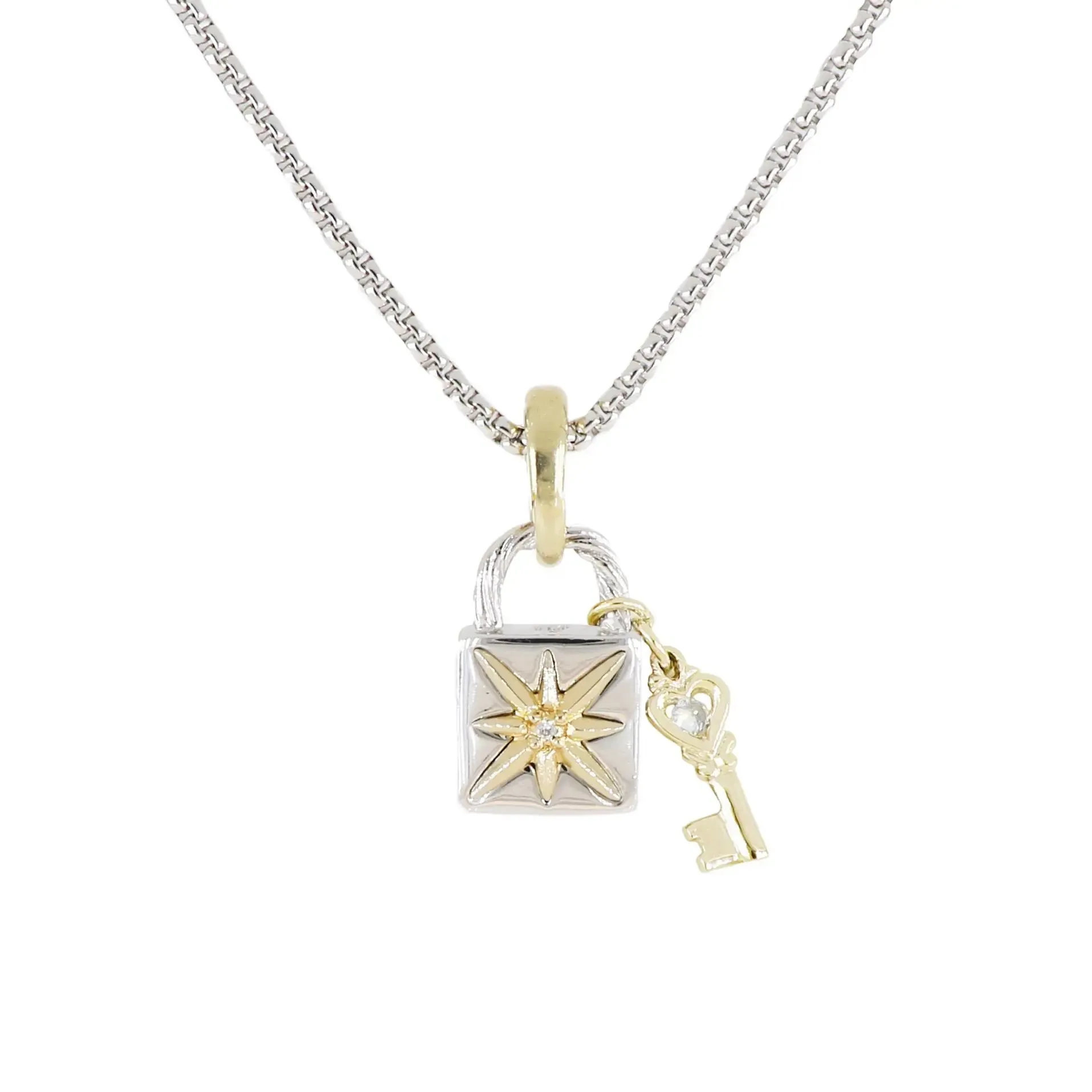 Lock & Key Sunburst “Pure Light" Necklace 16-18" Chain