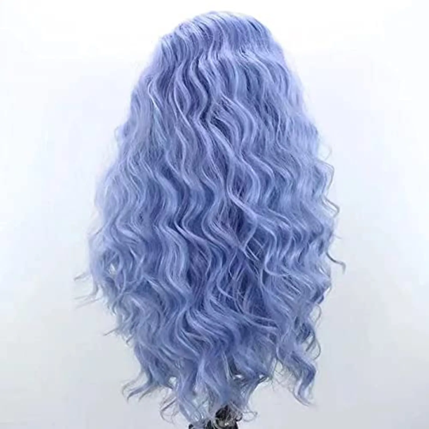 Long Blue Loose Curly Lace Front Wig