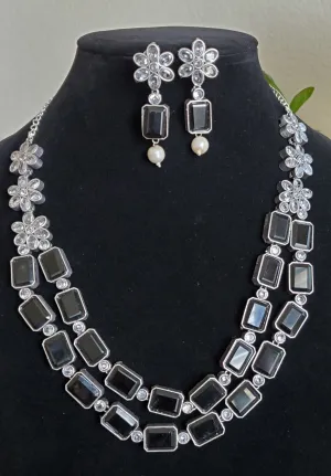 Long Necklace With Oxidised Plating Black Nishrutha