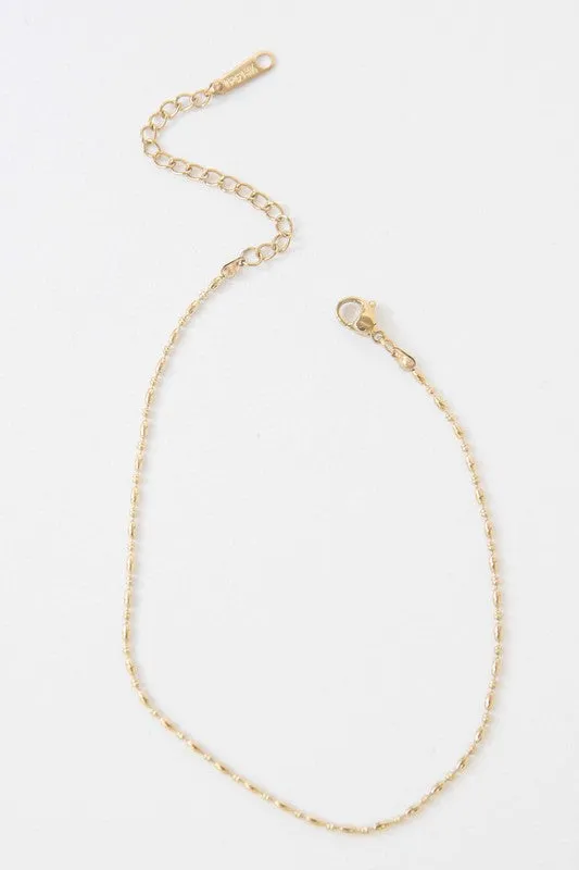 Lovoda Mini Gold Bead Chain Necklace